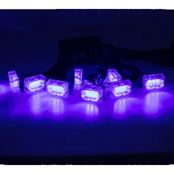 Přídavný světlomet PREDATOR LED do mřížky, 12V, modrý, STM KF008BLU