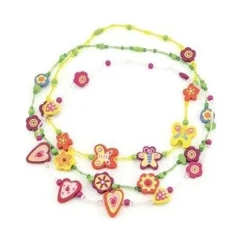 Náhrdelník DŘEVO Korálky veselé barevné 20cm dětský náhrdelník *DŘEVĚNÉ HRAČKY*