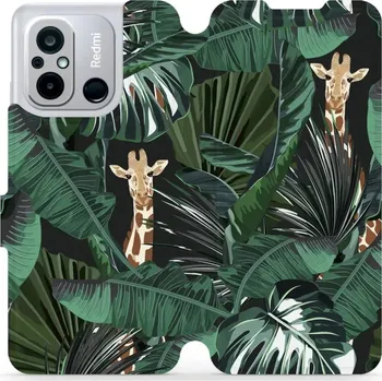 Pouzdro na mobilní telefon Flipové pouzdro Mobiwear - Xiaomi Redmi 12C - VP06P Žirafky (Knížkové flip pouzdro, obal, kryt na mobil Xiaomi Redmi 12C - VP06P Žirafky, materiál Umělá kůže + TPU - ochrana 360°, stojánek, silikonová vanička, magnetické zavírání)