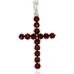 Granát Turnov Český granát stříbrný křížek