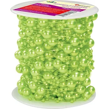 Dětské navlékací korálky Korálky na vlasci, plast., ZELENÉ, 20m/role
