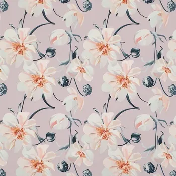 Žoržetová šatovka N6323 starorůžová, květinový vzor, š.145