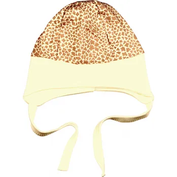 Kojenecká čepice Čepička kojenecká bavlna - ŽIRAFKA smetanovo-hnědá - vel.56
