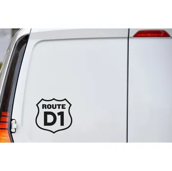 Samolepící dekorace Lepy.cz Samolepka na auto Route D1 Velikost (šířka x výška): 14x14cm, Barevná varianta: Pastelová oranžová