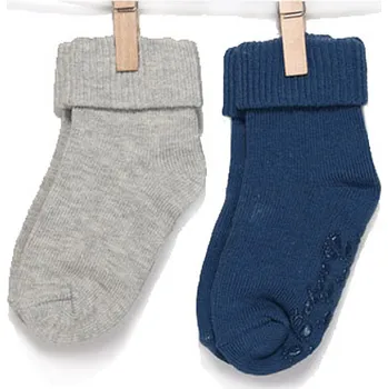 Ponožky dětské bavlna 2páry - RISOCKS šedé a tmavě modré - 10-14měs.