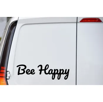 Samolepící dekorace Lepy.cz Samolepka na auto Bee happy Velikost (šířka x výška): 10x3cm, Barevná varianta: Nugátová hnědá