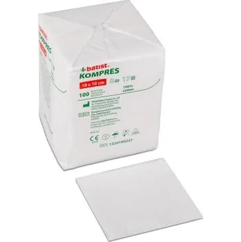 Batist Kompresy z gázy nesterilní 10×10cm, 8vrstvé – univerzální gáza