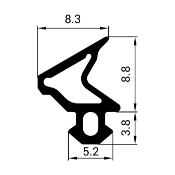 Těsnění do okna a dveří S-1110 Těsnící profil do PVC oken - DECEUNINCK (černá / 300 m / 300m)