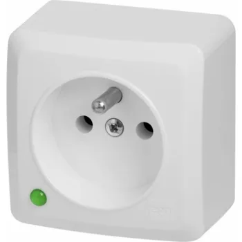 Elektrická zásuvka Jednozásuvkový Elektro-Plast Berg přisazený s uzemněním bílý