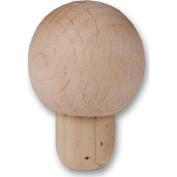 Korková zátka s dřevěnou kulatou hlavou Rozměr: 38 / 22 x 25 / 11 mm