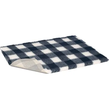 Pelíšek pro psa Vetbed protiskluz / Drybed modrá kostka 100 x 75 cm, vlas 30 mm