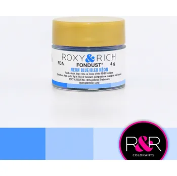 Potravinářské barvivo ROXY & RICH BARVA ROZPUSTNÁ VE VODĚ FONDUST - MODRÁ NEON BLUE 4g