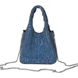 Modrá třpytivá společenská kabelka do ruky