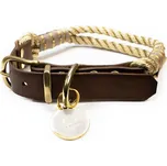 SvětTlapky Luxusní obojek pro psy MIA DUO - Zlatý Velikost (plíšek není součástí produktu): XL