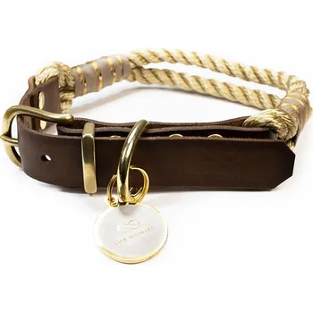 Obojek pro psa SvětTlapky Luxusní obojek pro psy MIA DUO - Zlatý Velikost (plíšek není součástí produktu): XL