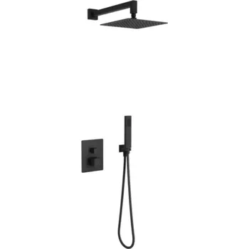 Sprchový set Excellent Keria vanová sada se sprchou pod omítku s termostatem s dešťovou sprchou černá AREX.SET.2048BL