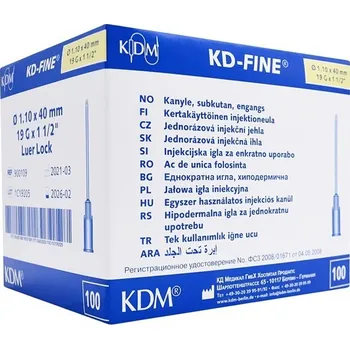 Injekční jehla Injekční jehla KD-FINE 19G 1,10 x 40 mm krémová, 100 ks