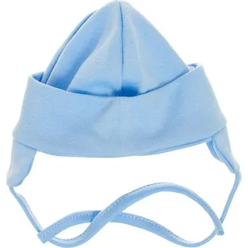 Kojenecká čepice Čepice kojenecká bavlna- KLAPKY modrá - vel.68