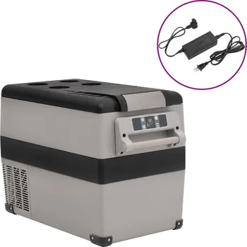 vidaXL Chladicí box s rukojetí a adaptérem černý a šedý 55 l PP a PE