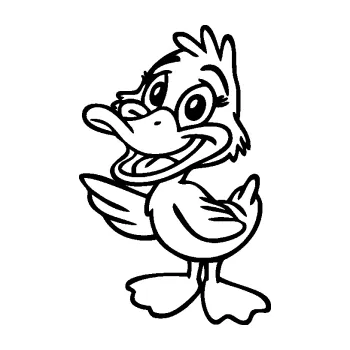 Samolepící dekorace SAMOLEPKA Káčátko 002 levá (01 - černá) NA AUTO, NÁLEPKA, FÓLIE, POLEP, TUNING, VLASTNÍ TEXT, TISK, AUTOSAMOLEPKY.cz, POLEPY, OBRÁZEK, LOGO, SAMOLEPKY