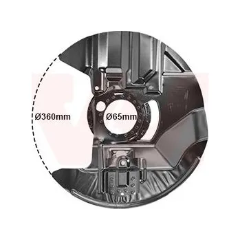 Brzdový kotouč Ochranný plech proti rozstřikování, brzdový kotouč VAN WEZEL 0647372