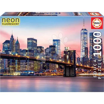 Puzzle Brooklyn Bridge Neon Educa 1000 dílků a Fix lepidlo