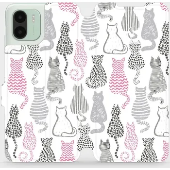 Pouzdro na mobilní telefon Flipové pouzdro Mobiwear - Xiaomi Redmi A2 - MX01S Kočičí zádíčka (Knížkové flip pouzdro, obal, kryt na mobil Xiaomi Redmi A2 - MX01S Kočičí zádíčka, materiál Umělá kůže + TPU - ochrana 360°, stojánek, silikonová vanička, magnetické zavírání)