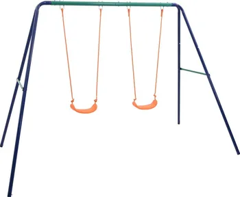 Dětská houpačka Houpačka pro dvě děti 272 x 156 x 180 cm modrá/zelená/oranžová