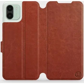 Pouzdro na mobilní telefon Flipové pouzdro Mobiwear - Xiaomi Redmi A2 - Hnědé a šedé (Knížkové flip pouzdro, obal, kryt na mobil Xiaomi Redmi A2 - Hnědé a šedé, materiál Umělá kůže + TPU - ochrana 360°, stojánek, silikonová vanička, magnetické zavírání)