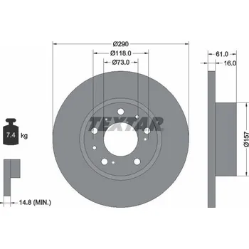 Brzdový kotouč Brzdový kotouč TEXTAR 92042900