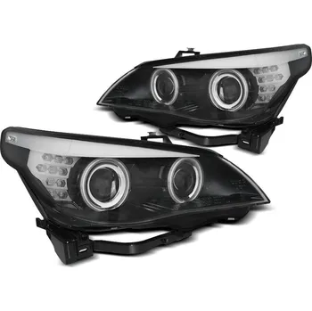 Přední světlomet TUNING-TEC Přední světla BMW E60, E61 03-07 ANGEL EYES CCFL LED černá