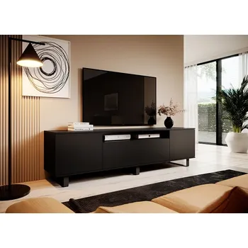 Televizní stolek TV stolek na kovových nožkách Logan - černá