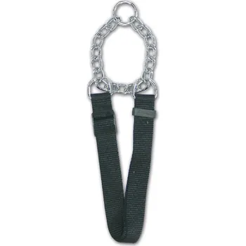 Obojek pro psa Polostahovák nylon+řetízek, 2,5x52-80cm