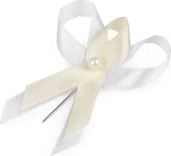 Svatební dekorace Nixe Svatební mašlička k myrtě 5 cm krémová/bílá