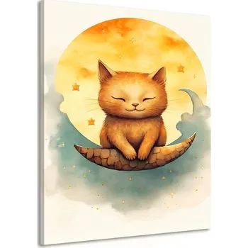 Obraz Dovido 110 x 110 cm s rámem plátno zasněná kočka