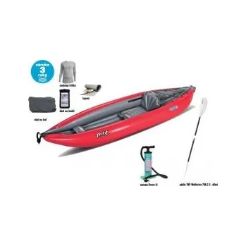 Kajak Gumotex TWIST 1 SET - II Červená kajak + zdarma 1x pádlo Wolferine 706.2 + vesta EG Canoe + pumpa Bravo 4L s manometrem + obal na mobil EG + sada lepení + transportní obal + termotrička Coolmax a klíčenku EG