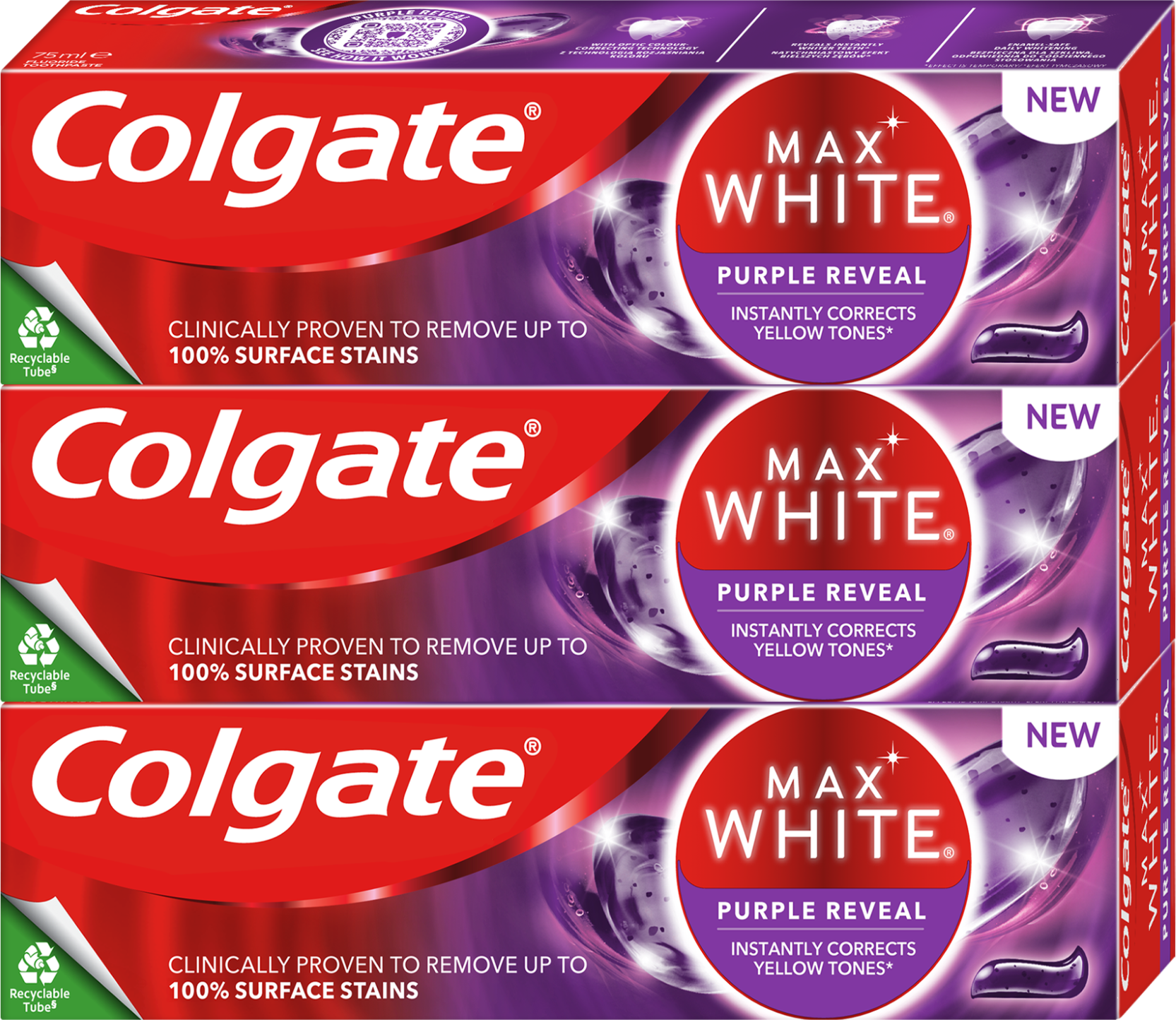 Colgate Max White Purple Reveal 3x 75 ml od 220 Kč 