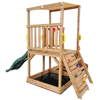 Dětské hřiště Wiky Dětské dřevěné hřiště se skluzavkou 300 x 250 x 223 cm přírodní/zelené