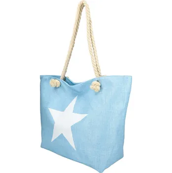 Velká plážová taška světle modrá s hvězdou