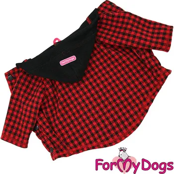 Obleček pro psa FOR MY DOGS mikina RED CHECK, černo-červená Velikost: 18/XL