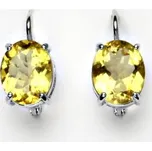 Stříbrné náušnice přírodní citrín - NK1242 (Stříbrné náušnice s přírodním citrínem 10x8 mm)