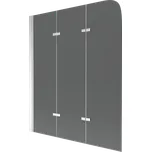 Sprchová zástěna na vanu MEXEN FELIX tříkřídlá, šedé sklo, 120x140 cm
