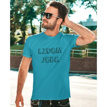 Pánske tričko Lidem Jebe Barva: Tyrkysová, Velikost: XL