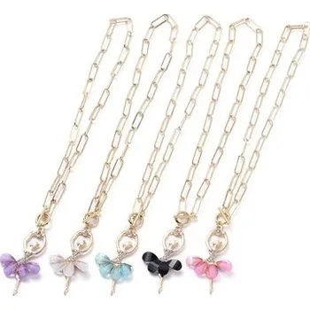 Náhrdelník Náhrdelník BALETKA s kamínky na řetízku s velkými oky Barva: Černá