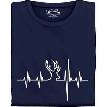 Dámské tričko Dámské tričko s potiskem "Srdeční tep Jelen"