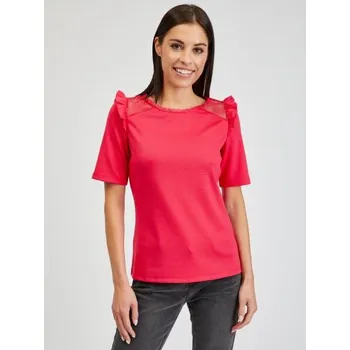 Dámské tričko Tmavě růžové dámské tričko s průstřihem na zádech ORSAY S
