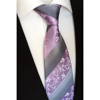 Svatební kravata fialová vzor paisley Beytnur 205-1