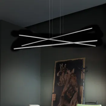 Linea Light Straight_P3, chromové subtilní svítidlo nad stůl, 34W LED 2700K, 102x73cm