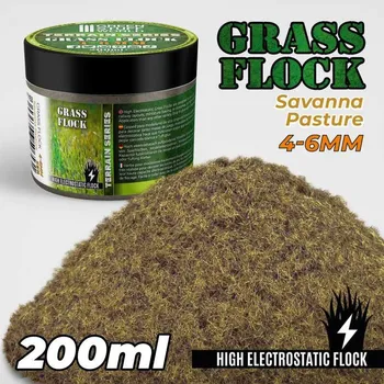 Plastikový model Static Grass Flock 4–6 mm – modelářský posyp savanová pastvina (200 ml)