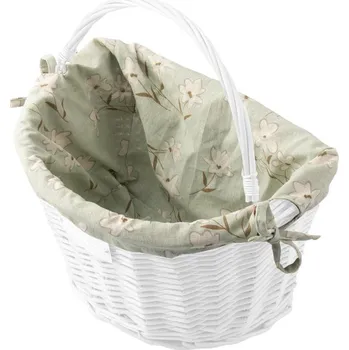 Dekorační potah do proutěného košíku CREDO green/white flowers